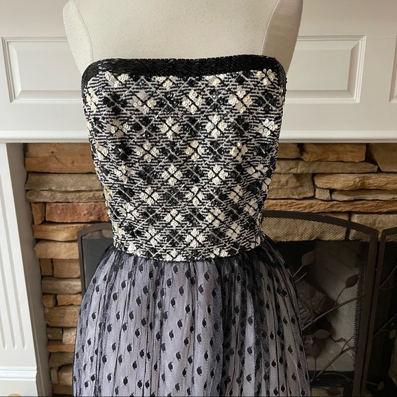 Vintage 50s style Bill Blass Evening dress strapless size 14 or large - Picture 4 of 15